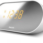 Philips Clock Radio Compact design Mirror-finished display, Dual alarm, Gentle wake, Sleep Timer, FM tuner