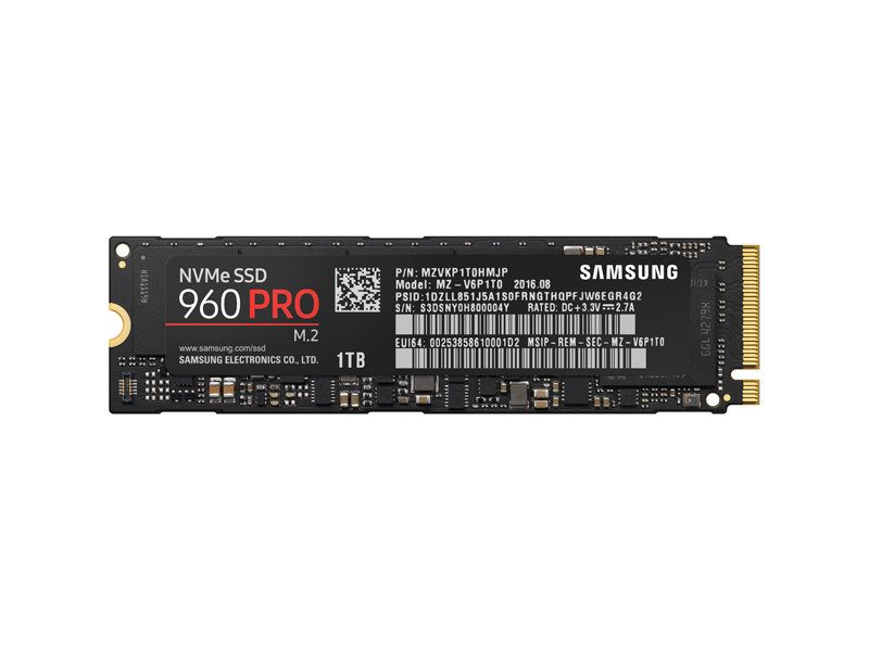 Enterprise SSD Samsung 960 PRO Series, 1TB 3D V-NAND Flash, NVMe M.2 (PCIe Slot)