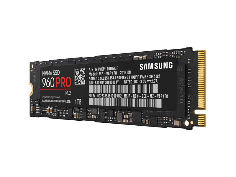 Enterprise SSD Samsung 960 PRO Series, 1TB 3D V-NAND Flash, NVMe M.2 (PCIe Slot)